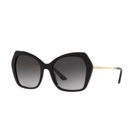NEW DOLCE & GABBANA women's dg4399 501/8g sunglasses in glossy black / grey grad